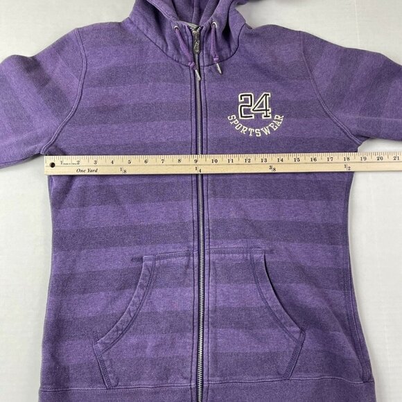 Nike Sportswear Full Zip Hoodie Sweatshirt Jacket Women’s LG Striped Purple - Picture 3 of 10